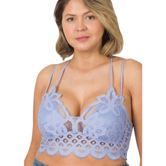 Plus Size Bralette In Spring Blue - Picture 1 of 1
